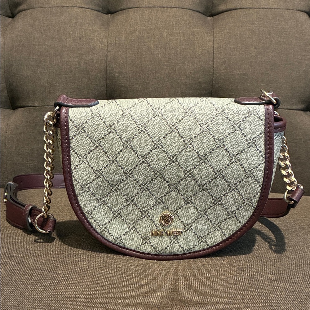 Nine West Crossbody Bag in Cream and Brown